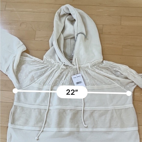 Free People Piper Hooded Pullover  in Ecru S NWT - Picture 11 of 14